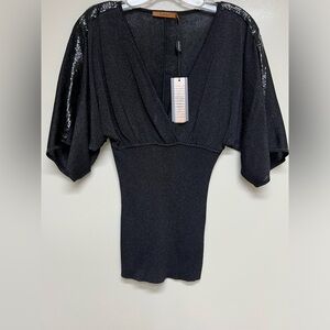 Belldini Black Sequined  Top